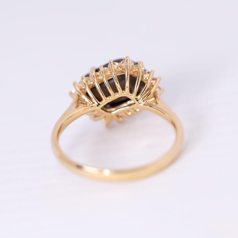 Stylish Boulder Opal Diamond Halo Engagement Ring 18K Yellow Gold In New Condition In Suwanee, GA