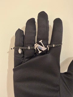 Bracciale alla moda Lettera N in oro bianco con diamanti decorati a mano a micromosaico