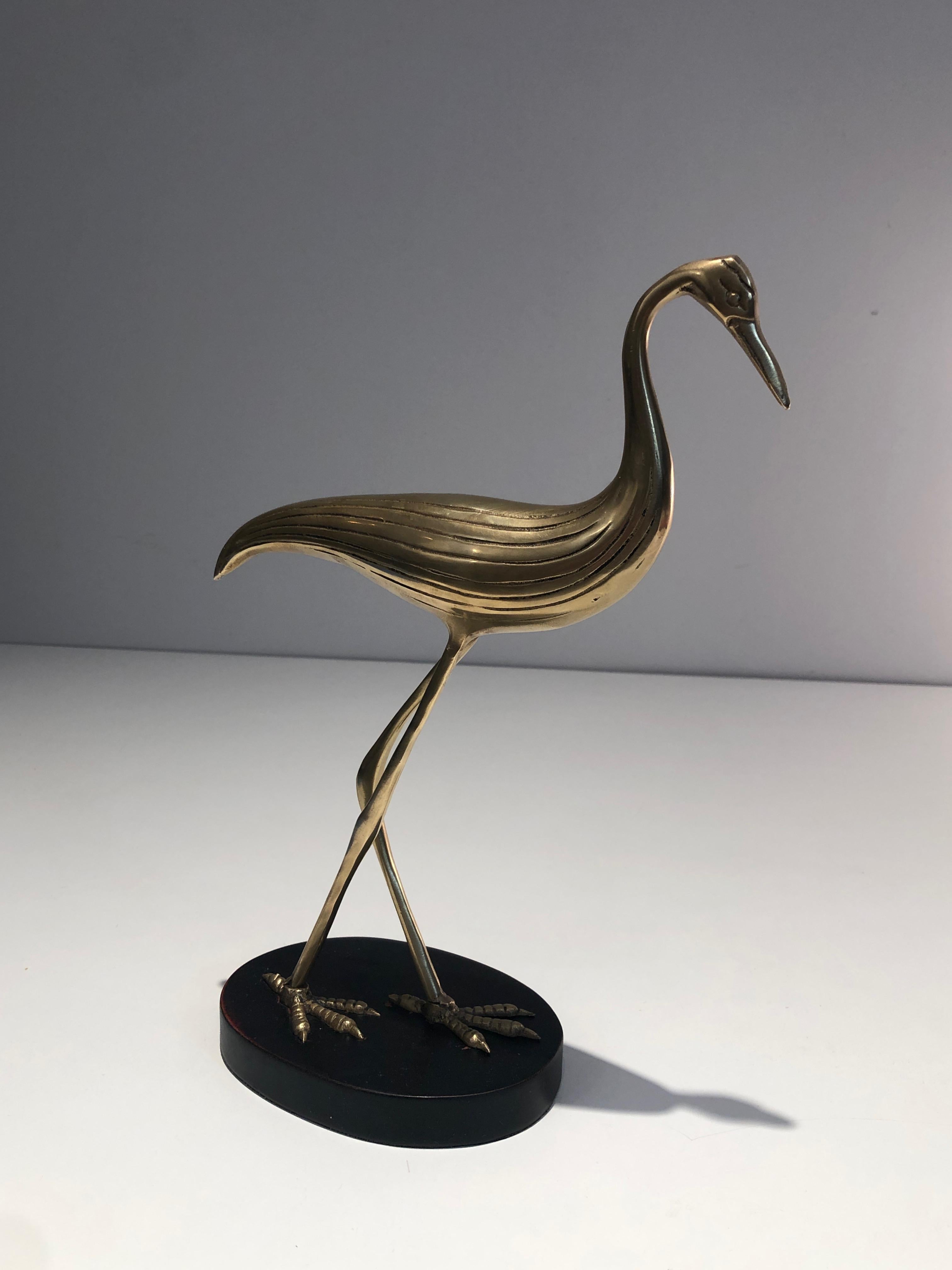 Stylish Brass Bird on a Blackened Base, French Work, Circa 1970 For Sale 5