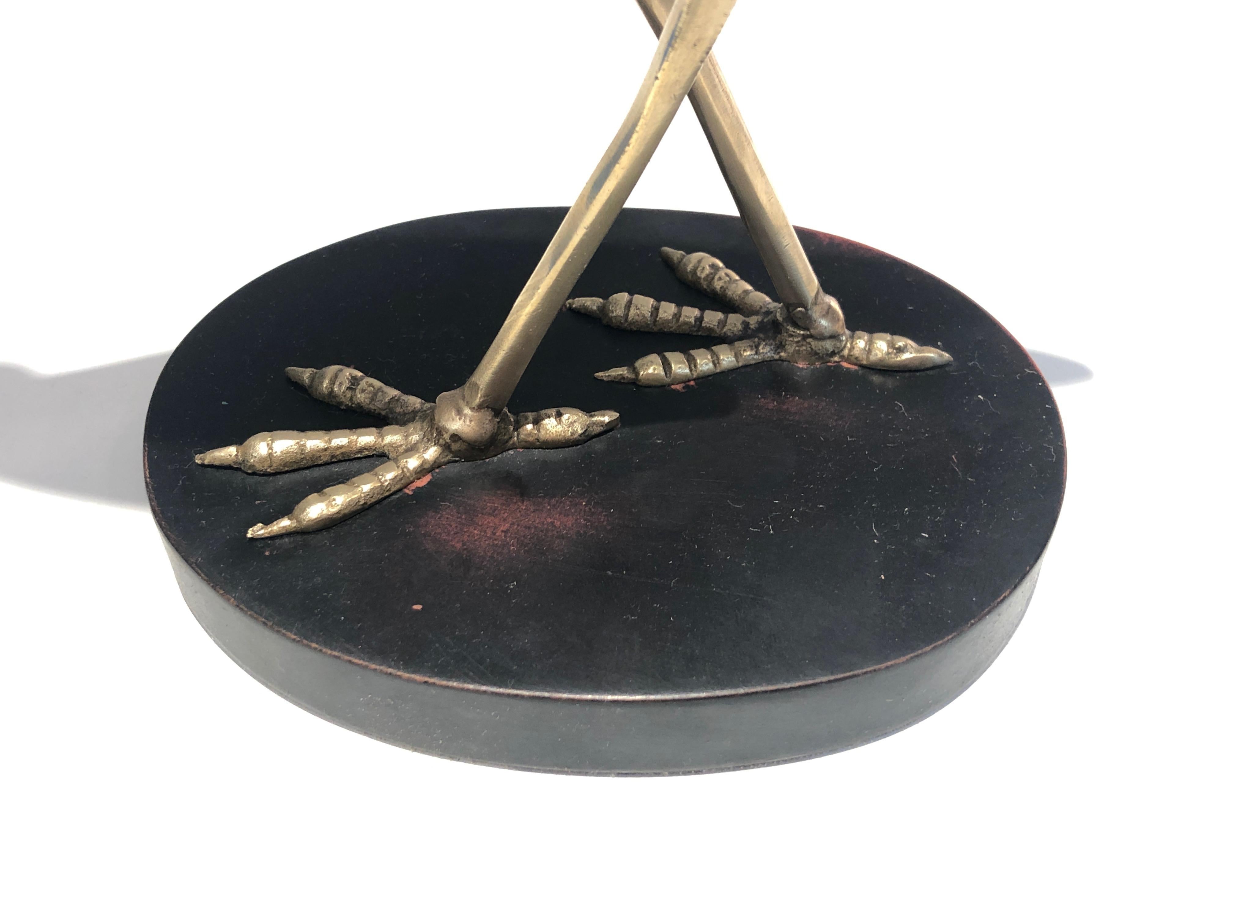 Stylish Brass Bird on a Blackened Base, French Work, Circa 1970 For Sale 10