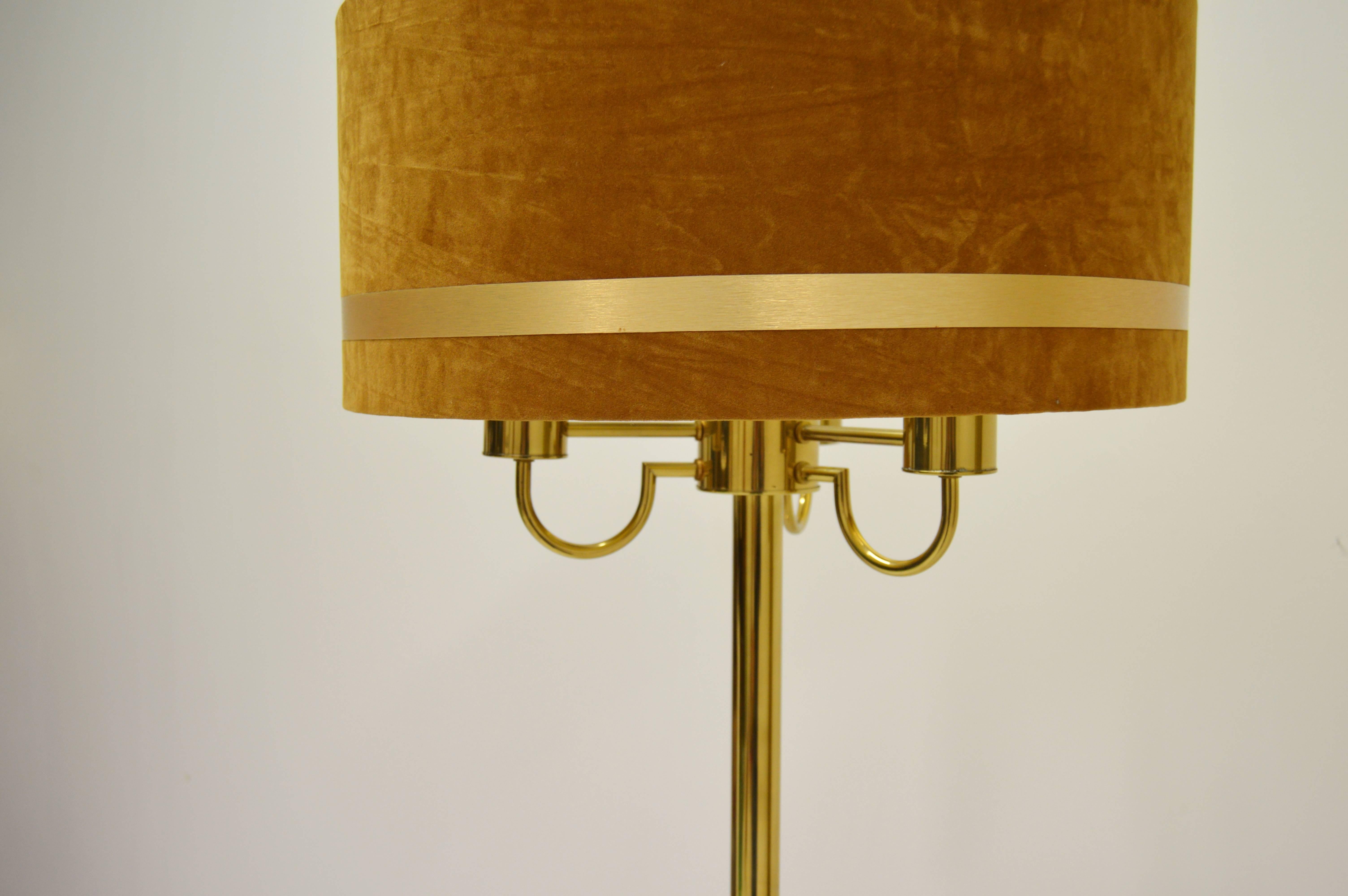Scandinavian Modern Stylish Brass Floor Lamp For Sale