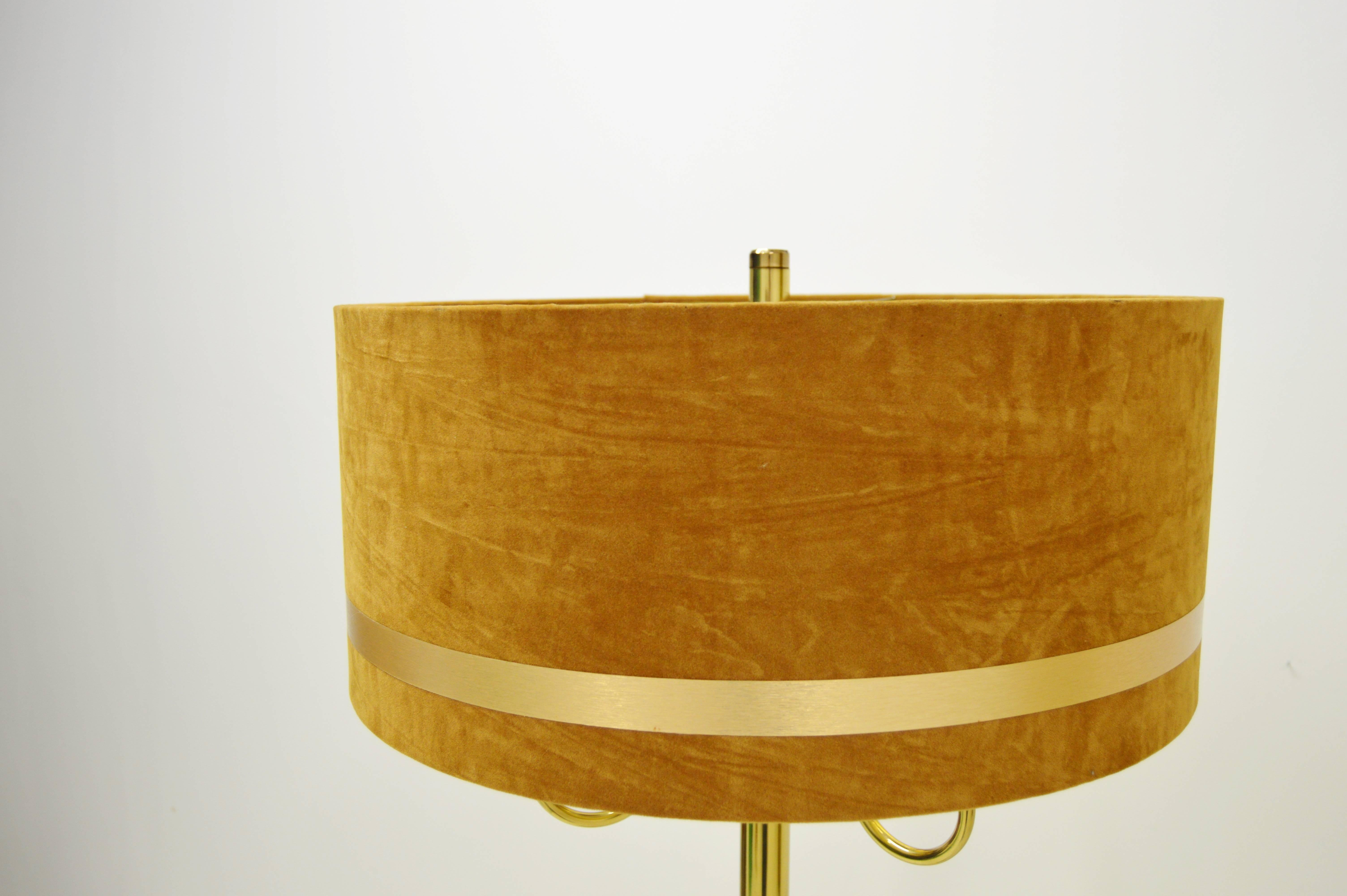 Swedish Stylish Brass Floor Lamp For Sale