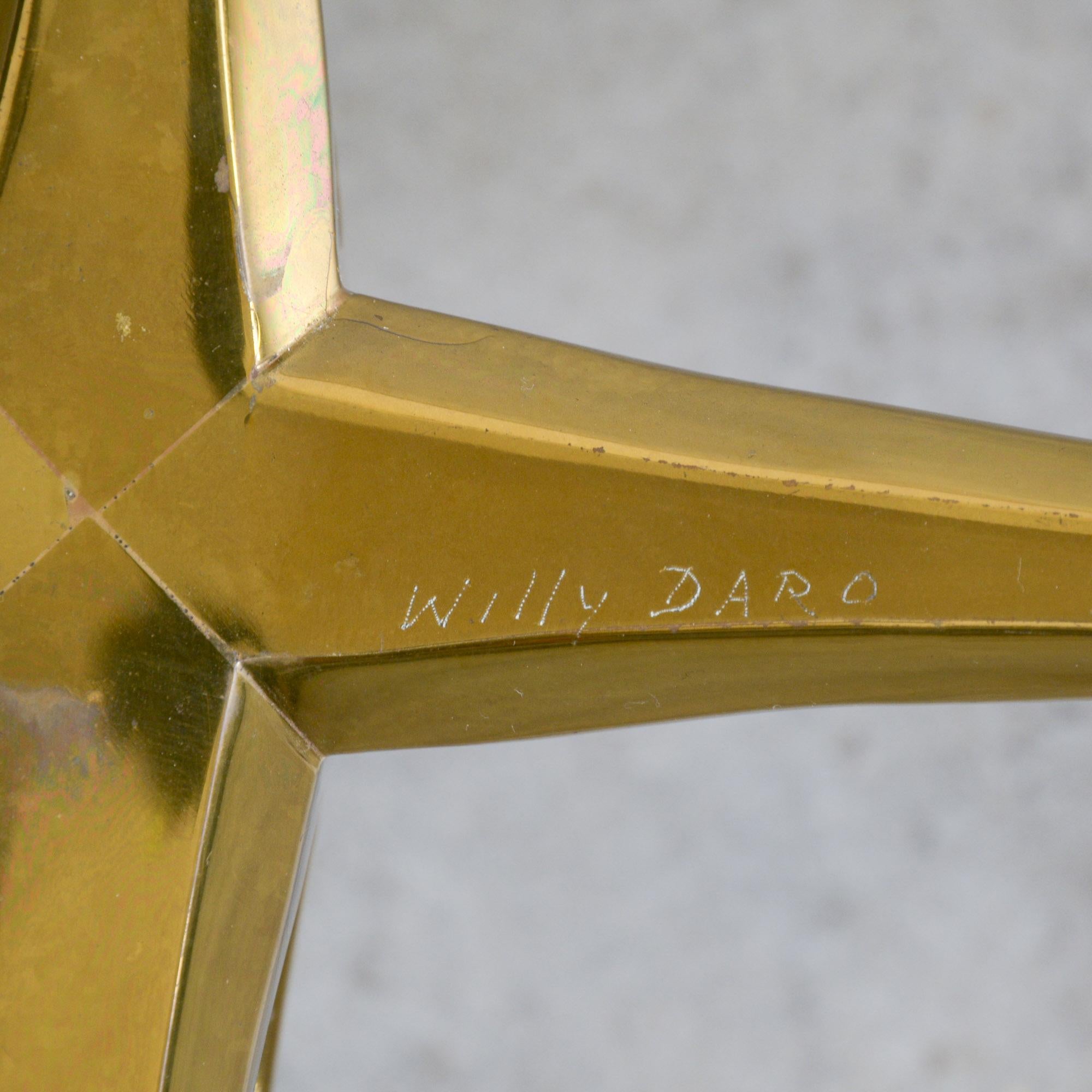 Stylish Bronze Side Table by Willy Daro For Sale 7