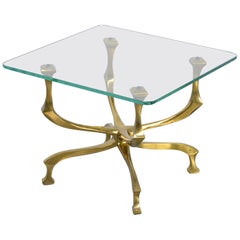 Stylish Bronze Side Table by Willy Daro