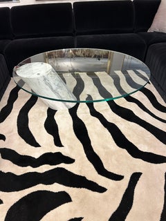 Stylish Brueton Style Asymmetrical Marble & Glass Coffee Table