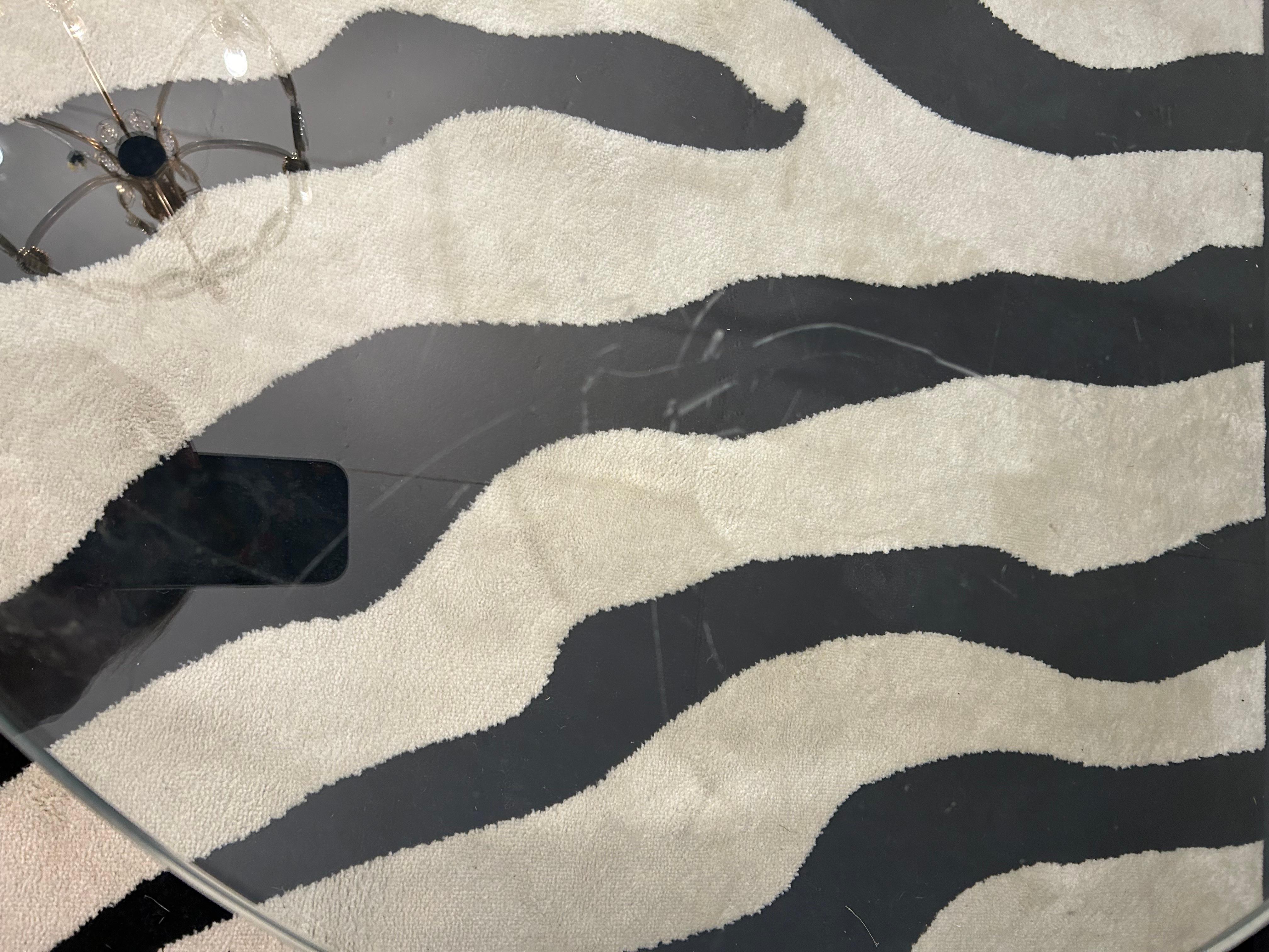 Stylish Brueton Style Asymmetrical Marble & Glass Coffee Table In Good Condition In Hopewell, NJ