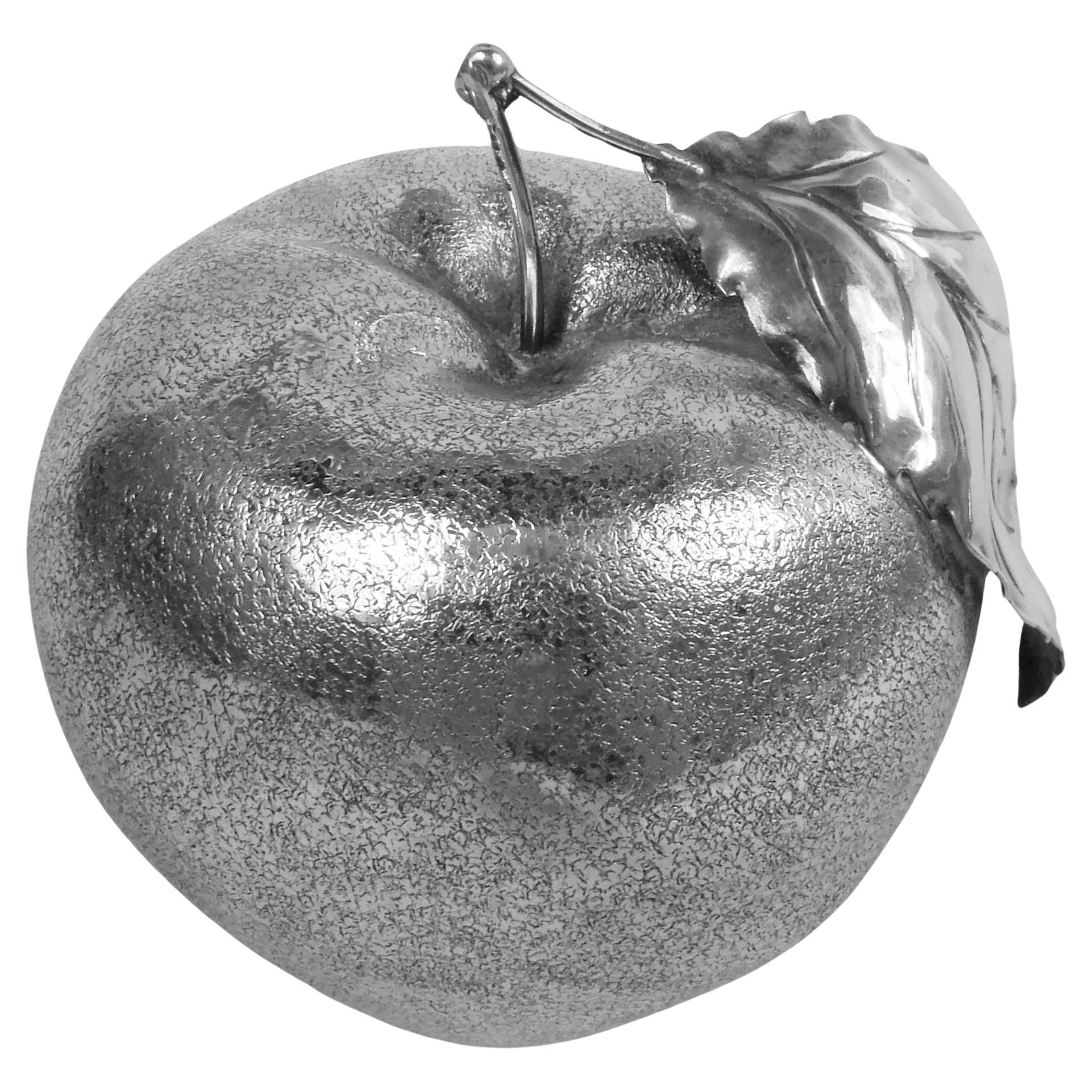 Stilvoller, moderner, figuraler Buccellati- Apfelleuchter aus Sterlingsilber im Angebot