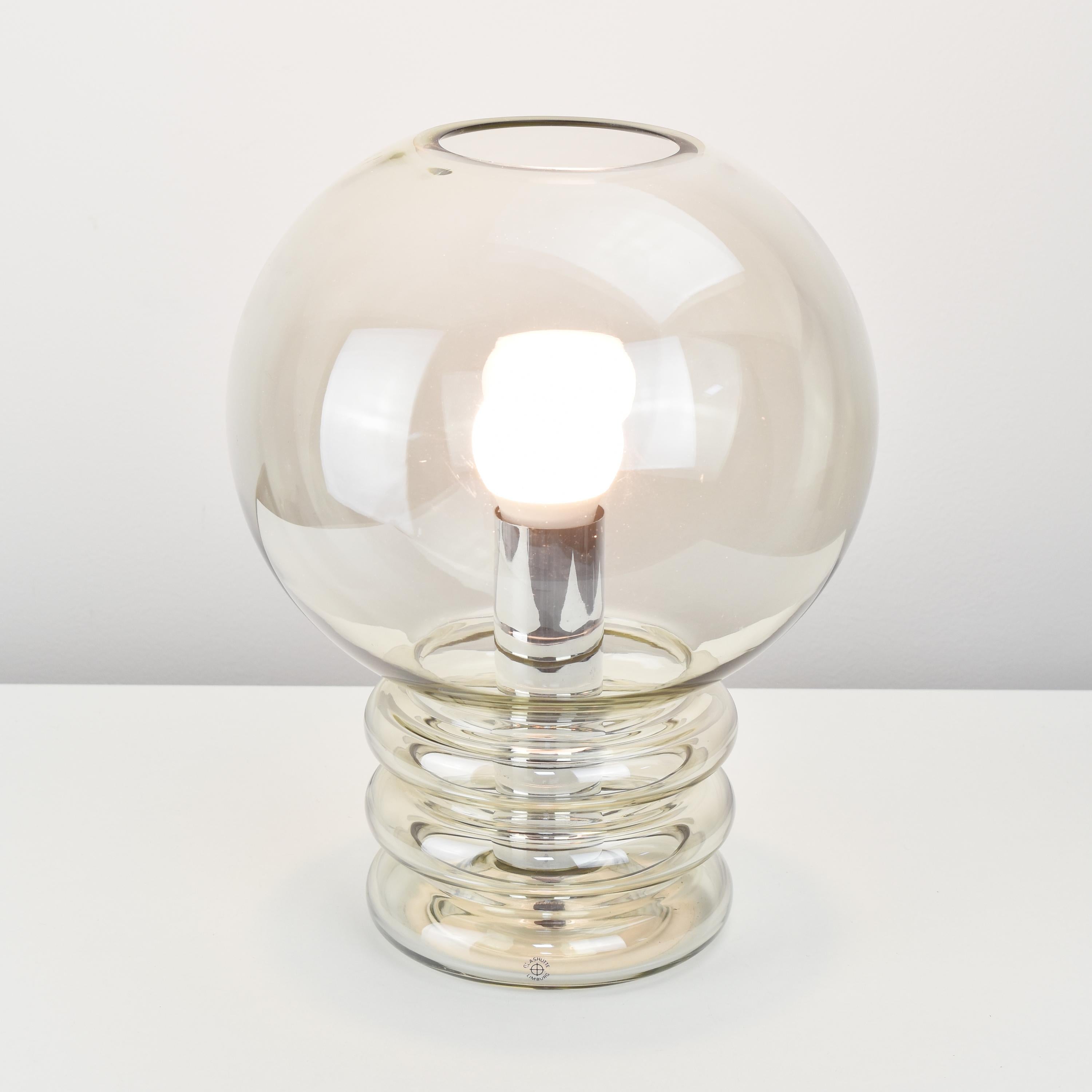 Mid-Century Modern Stylish Bulb Shaped Table Lamp by Glashutte Limburg, German, 1970s For Sale