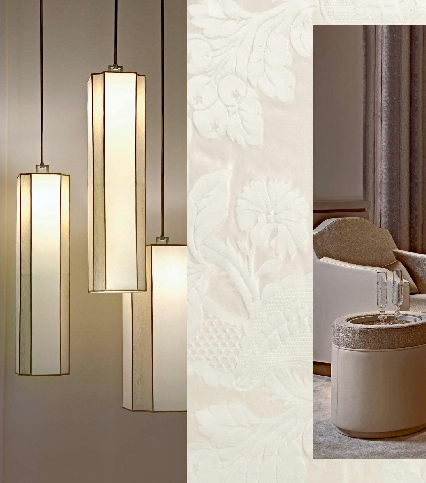 Moderno Elegante lampada da soffitto con paralume in tessuto e struttura in metallo con finitura in bronzo antico in vendita
