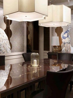 Stilvolle Decke Lampe Lampenschirm in Stoff Metallrahmen Antik Bronze Finish