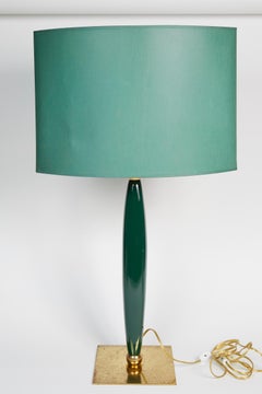 Stylish Ceramic and Brass Table Lamp Designed by Hilton Mcconico