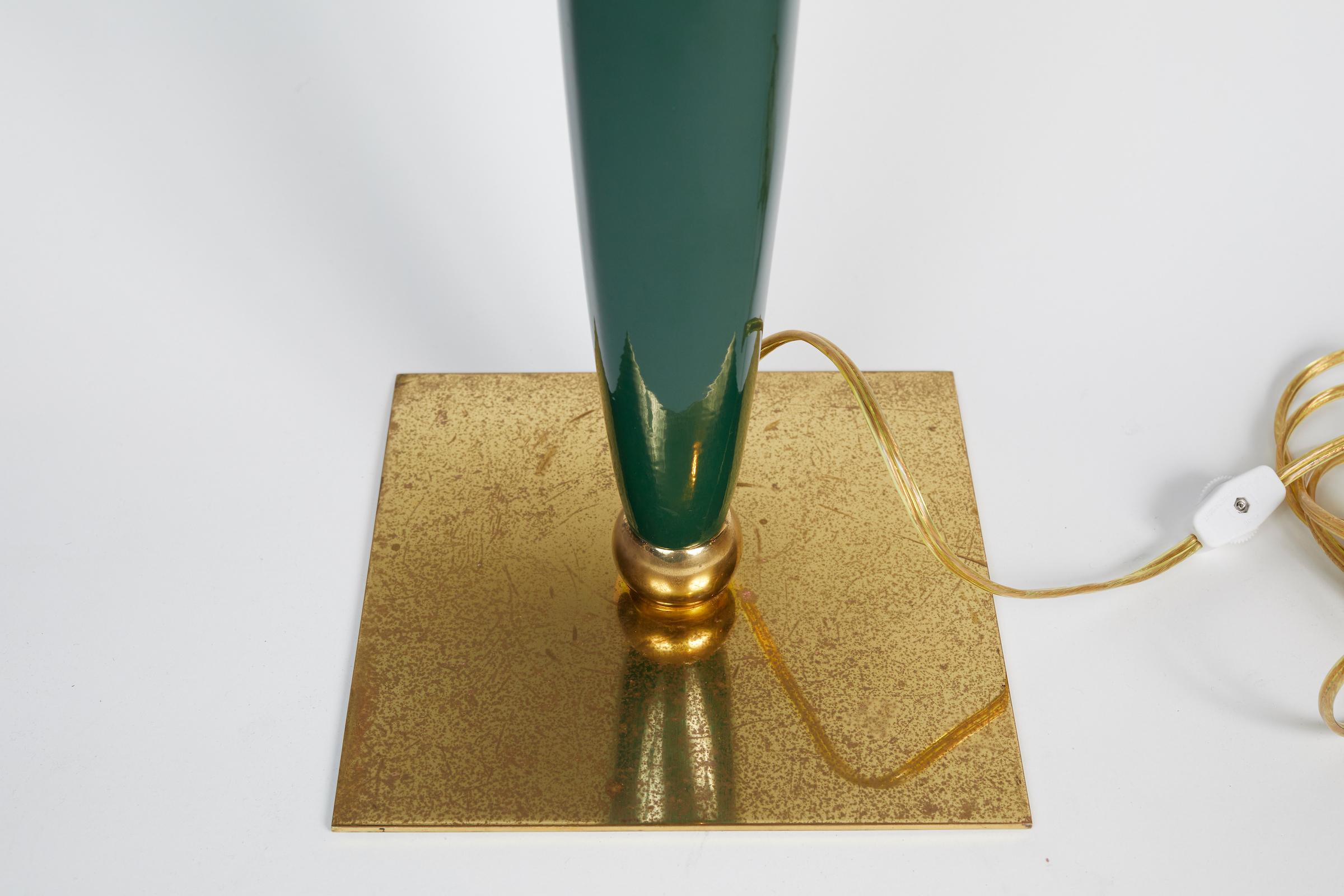 French Stylish Ceramic and Brass Table Lamp Designed by Hilton Mcconico