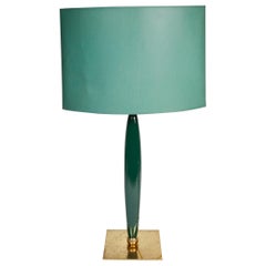 Stylish Ceramic and Brass Table Lamp Designed by Hilton Mcconico