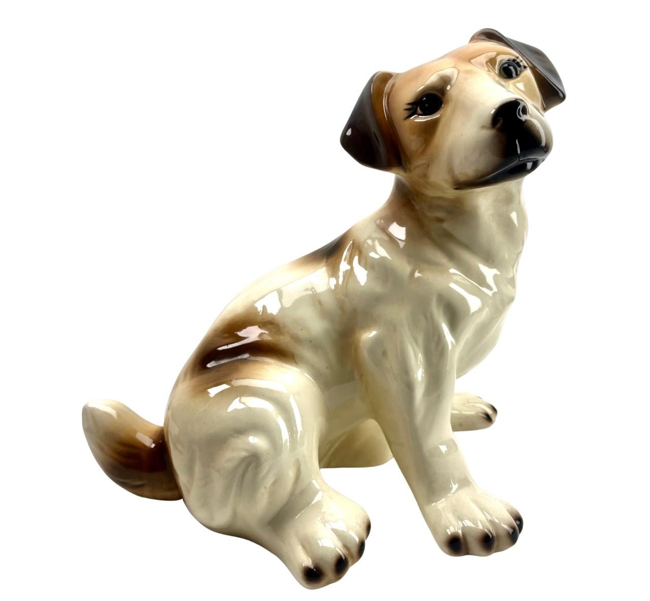 This stylish dog sculpture dates to the late 1950s-1960s and was fabricated in Italy.
The piece is in excellent condition and a real beauty!

Available other Art Nouveau, Art deco and Vintage pieces:

With Best Wishes 
Geert.



 