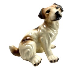 Stylish Ceramic Glazed Handpainted Dog Sculpture, Italy, Late 1950s