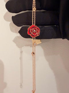 Stylish Chain Bracelet Rose Gold White Diamonds HandDecorated with MicroMosaic