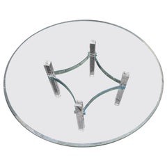 Elegante tavolino in lucite e cromo Charles Hollis Jones Mid-Century Modern