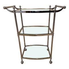 Stylish Chrome & Glass 3 Tiered Bar Cart