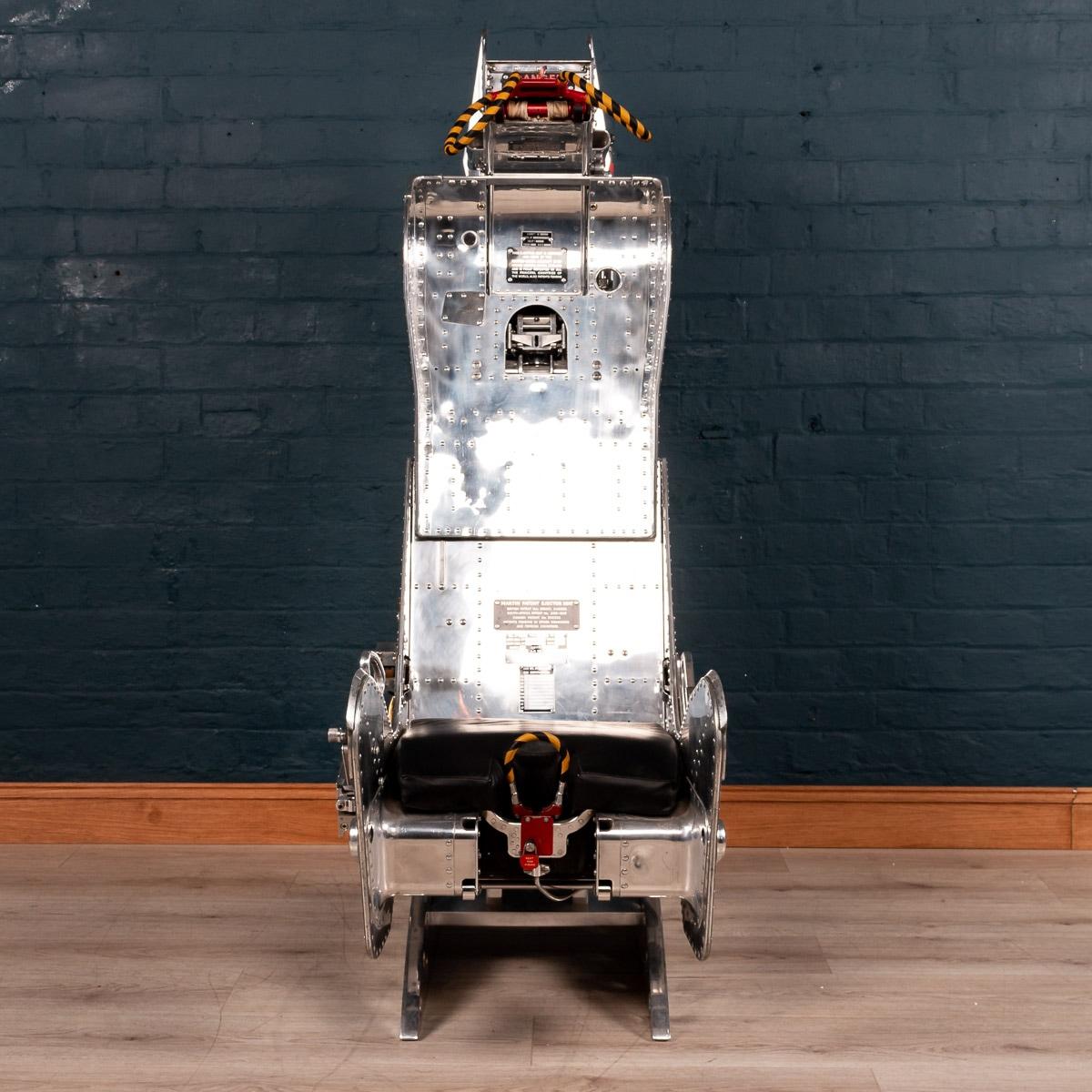 A fantastic ejection seat made by Martin Baker made for the Royal Air Force Canberra Jet which were in operation in the early 1960s. This superbly detailed, highly polished ejection seat with bespoke leather seat is now a height adjustable, fully
