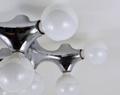 Stilvoller verchromter Sputnik-Kronleuchter aus dem Raumfahrtzeitalter von Cusack, Deutschland, 1970er Jahre
