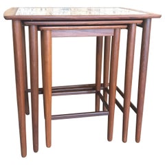 Stylish Classic Vintage Danish Mid-Century Modern Nesting Tables in Teak