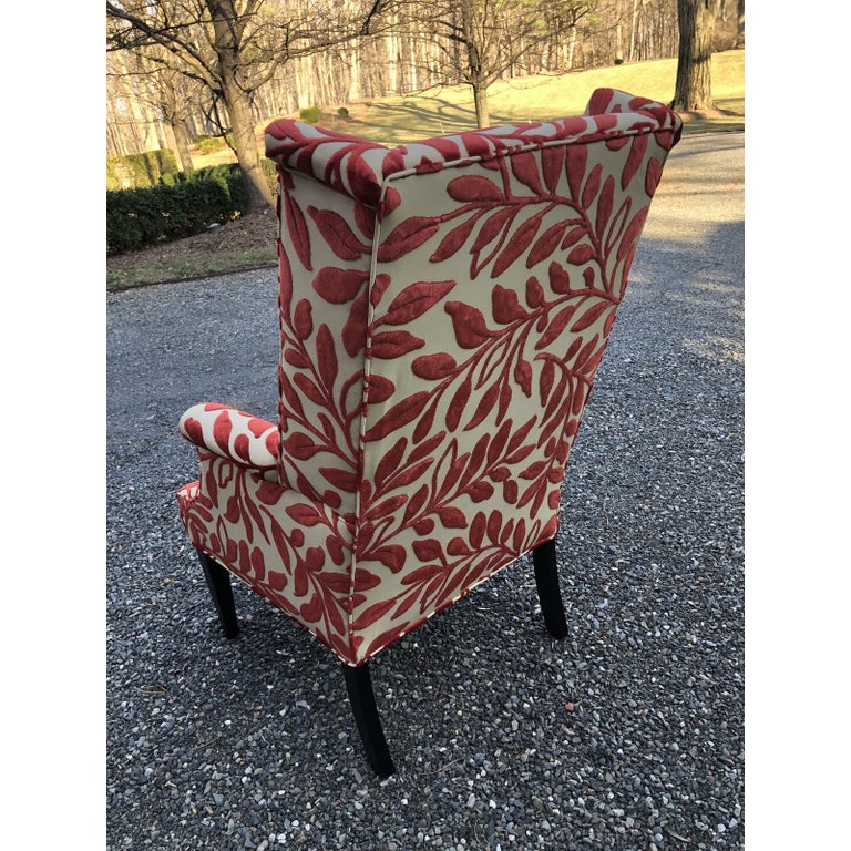 Stylish Classic Wing Chair with Updated Upholstery For Sale at 1stDibs