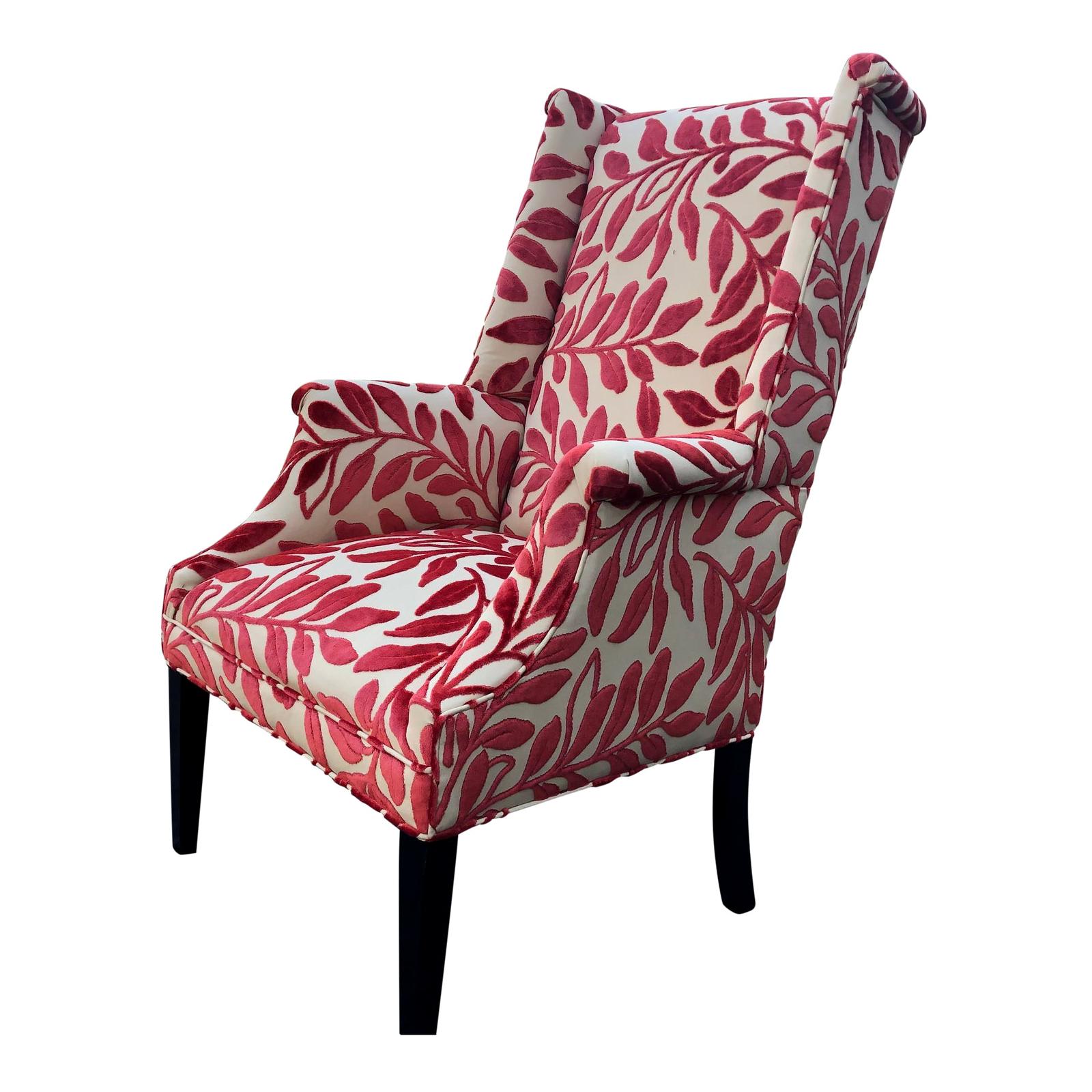 Stylish Classic Wing Chair with Updated Upholstery