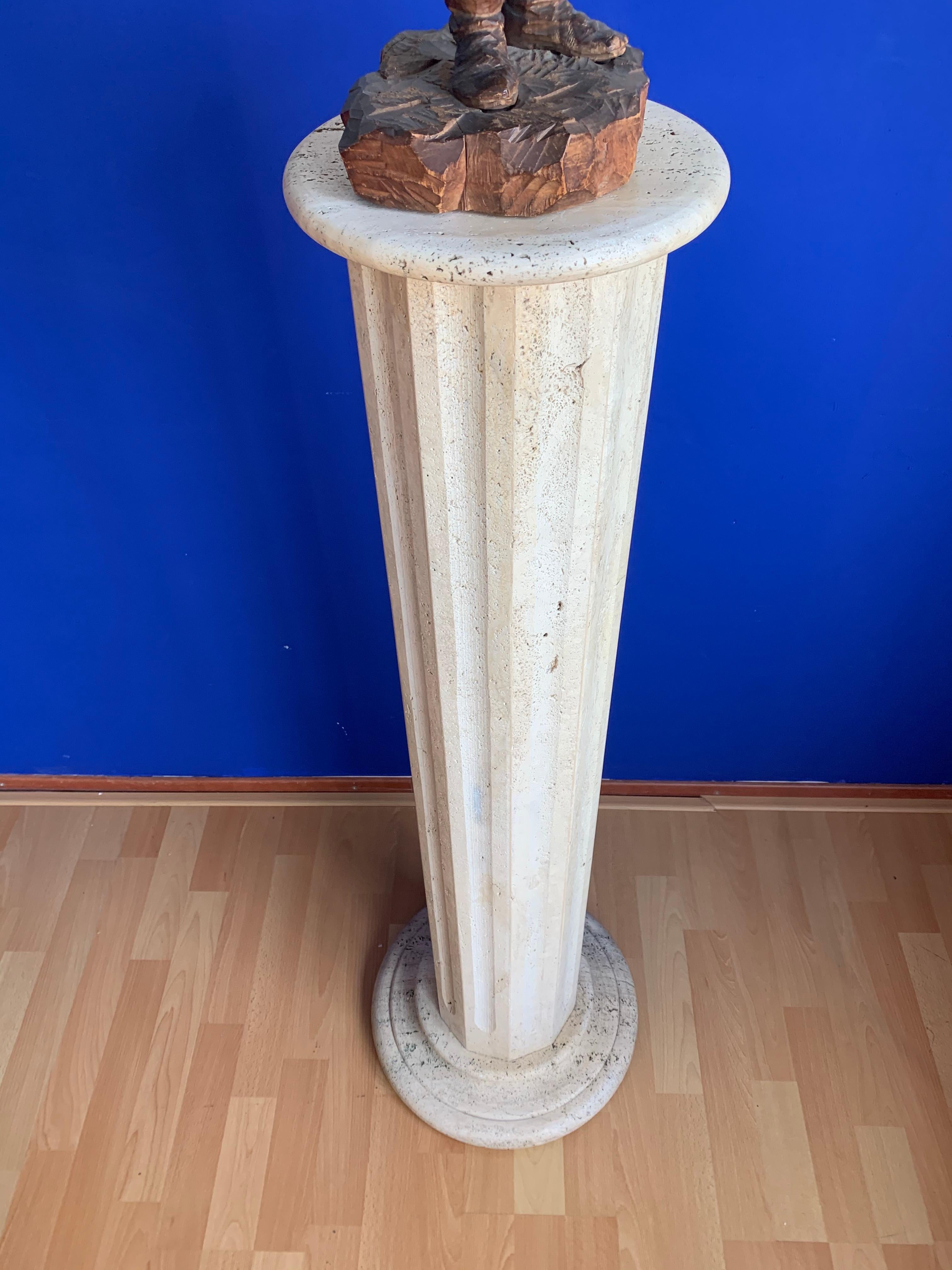 Stylish & Classical Design, Italian Travertine Marble Column / Pedestal Stand 4