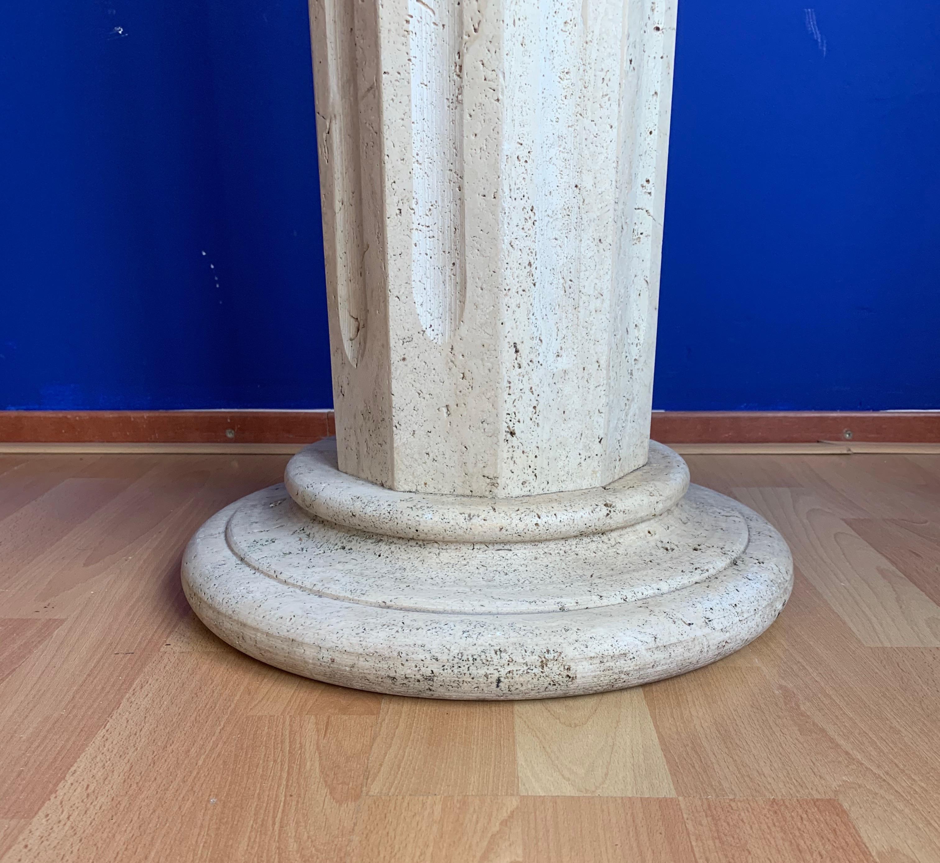 Stylish & Classical Design, Italian Travertine Marble Column / Pedestal Stand 5