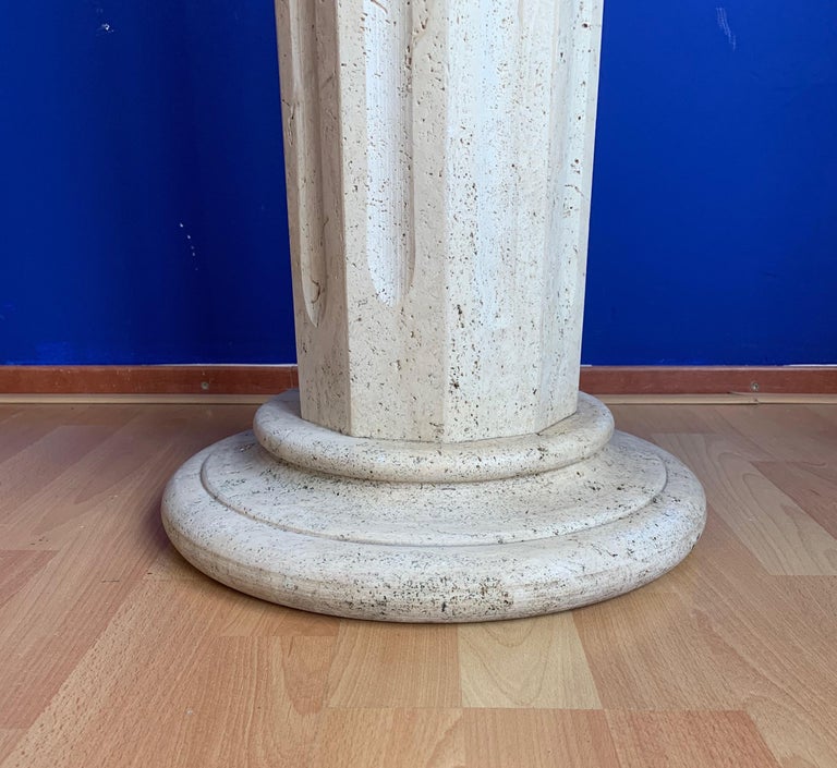 Stylish and Classical Design, Italian Travertine Marble Column