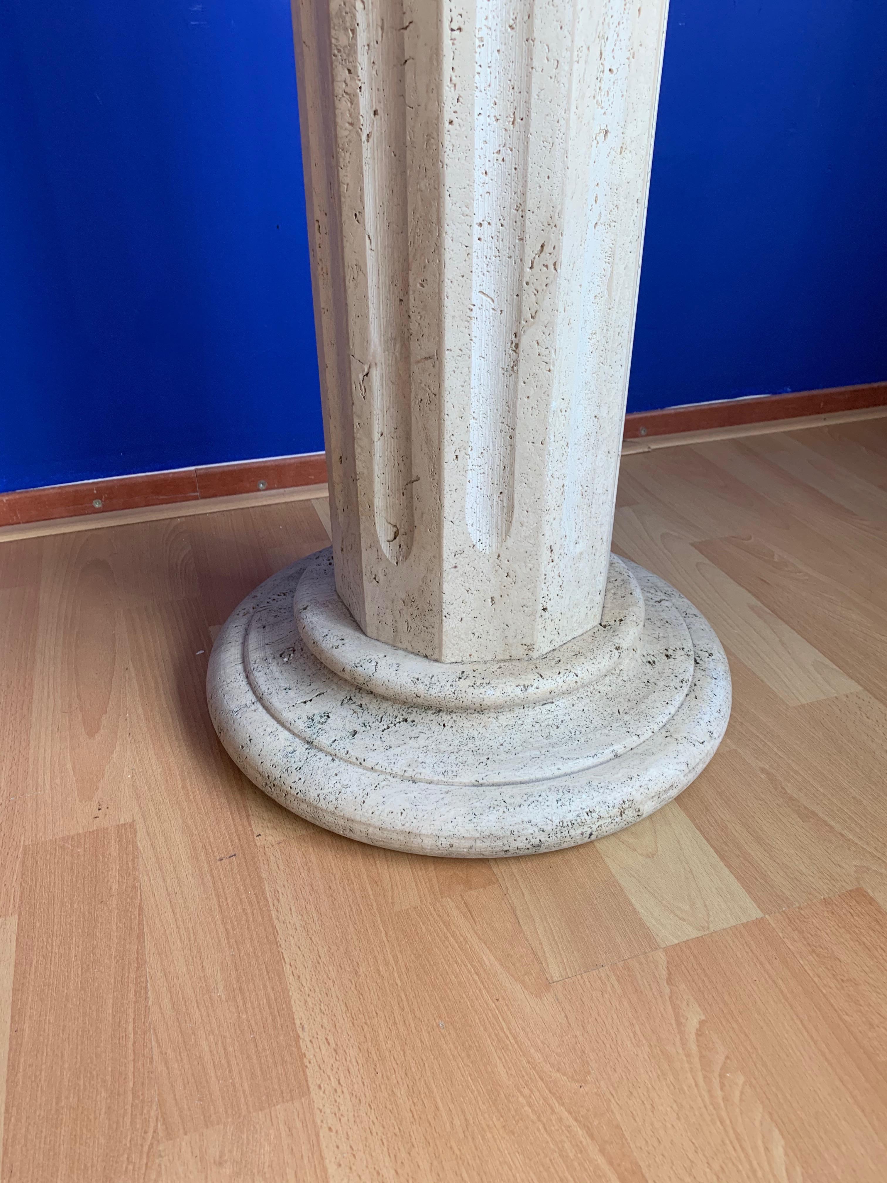 Stylish & Classical Design, Italian Travertine Marble Column / Pedestal Stand 6