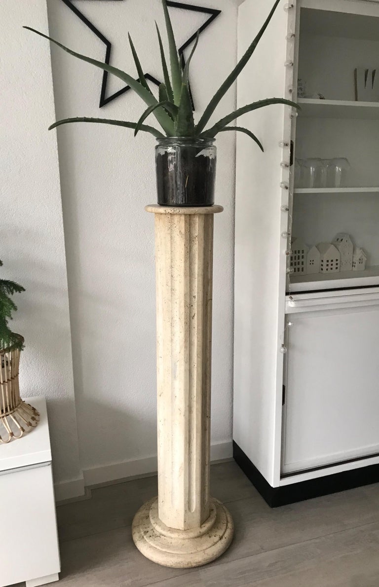 Stylish and Classical Design, Italian Travertine Marble Column Pedestal