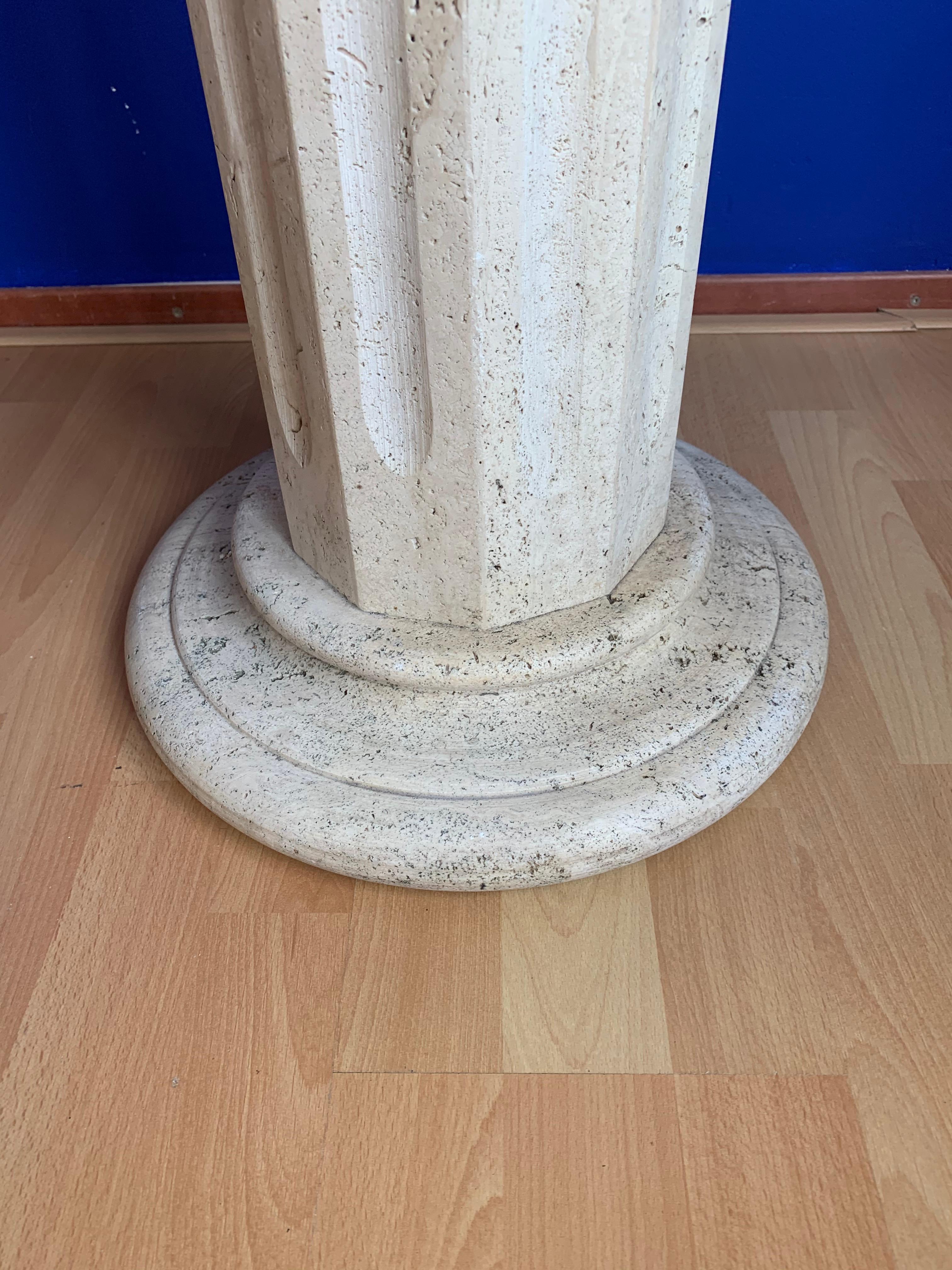 Stylish & Classical Design, Italian Travertine Marble Column / Pedestal Stand 7