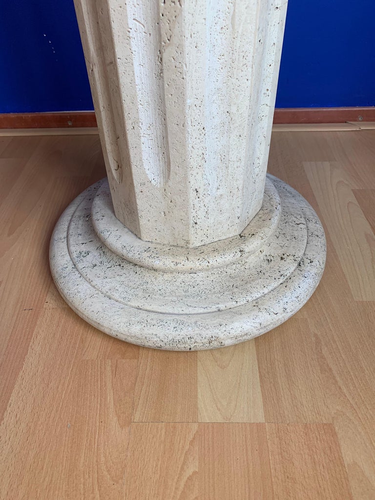 Stylish and Classical Design, Italian Travertine Marble Column
