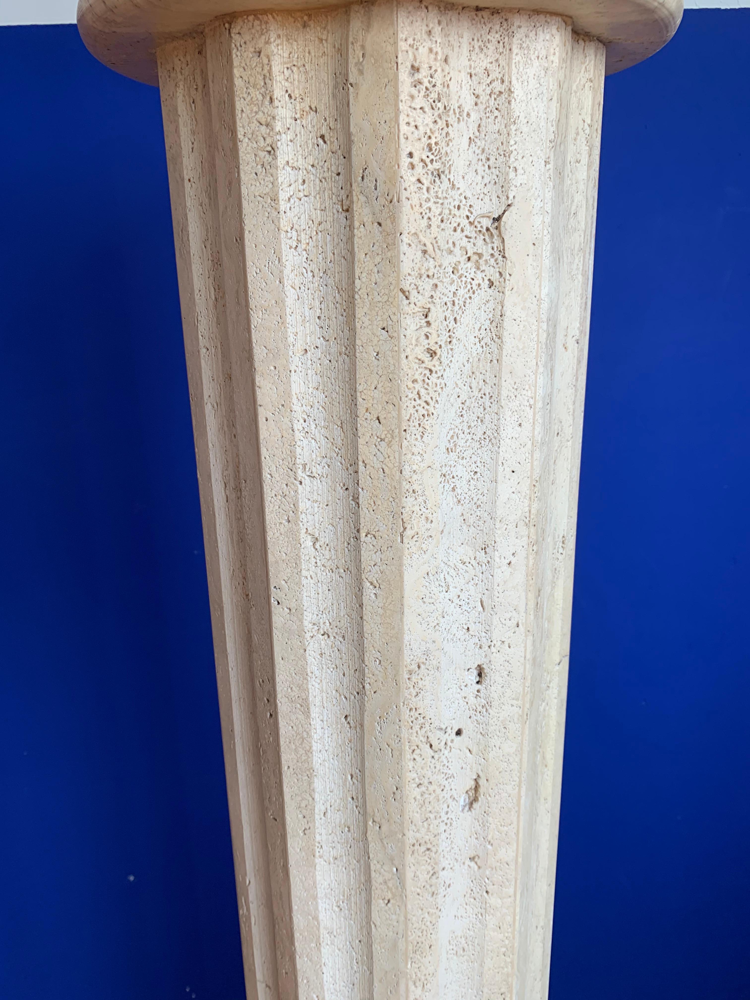 Stylish & Classical Design, Italian Travertine Marble Column / Pedestal Stand 8