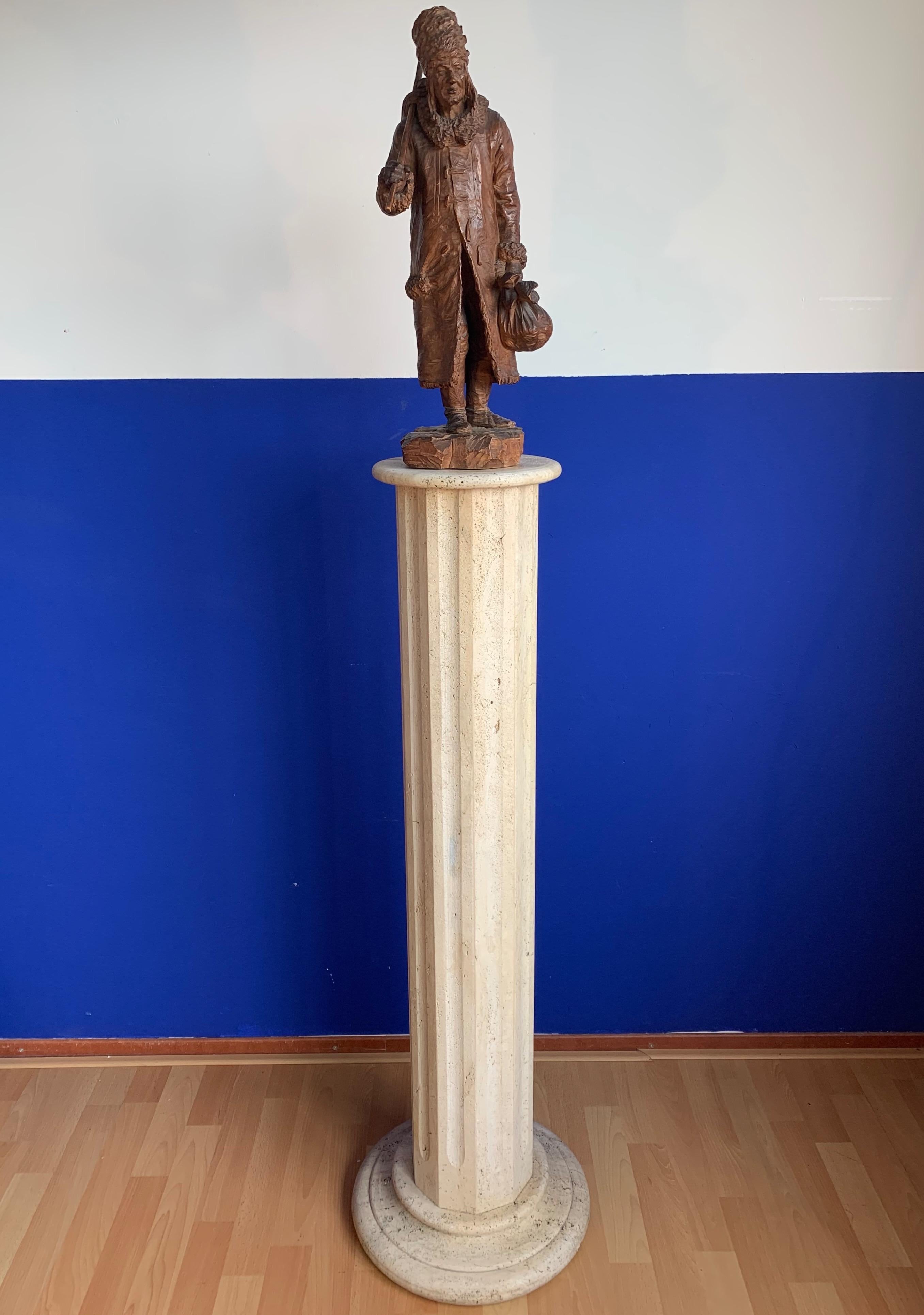 Stylish & Classical Design, Italian Travertine Marble Column / Pedestal Stand 9