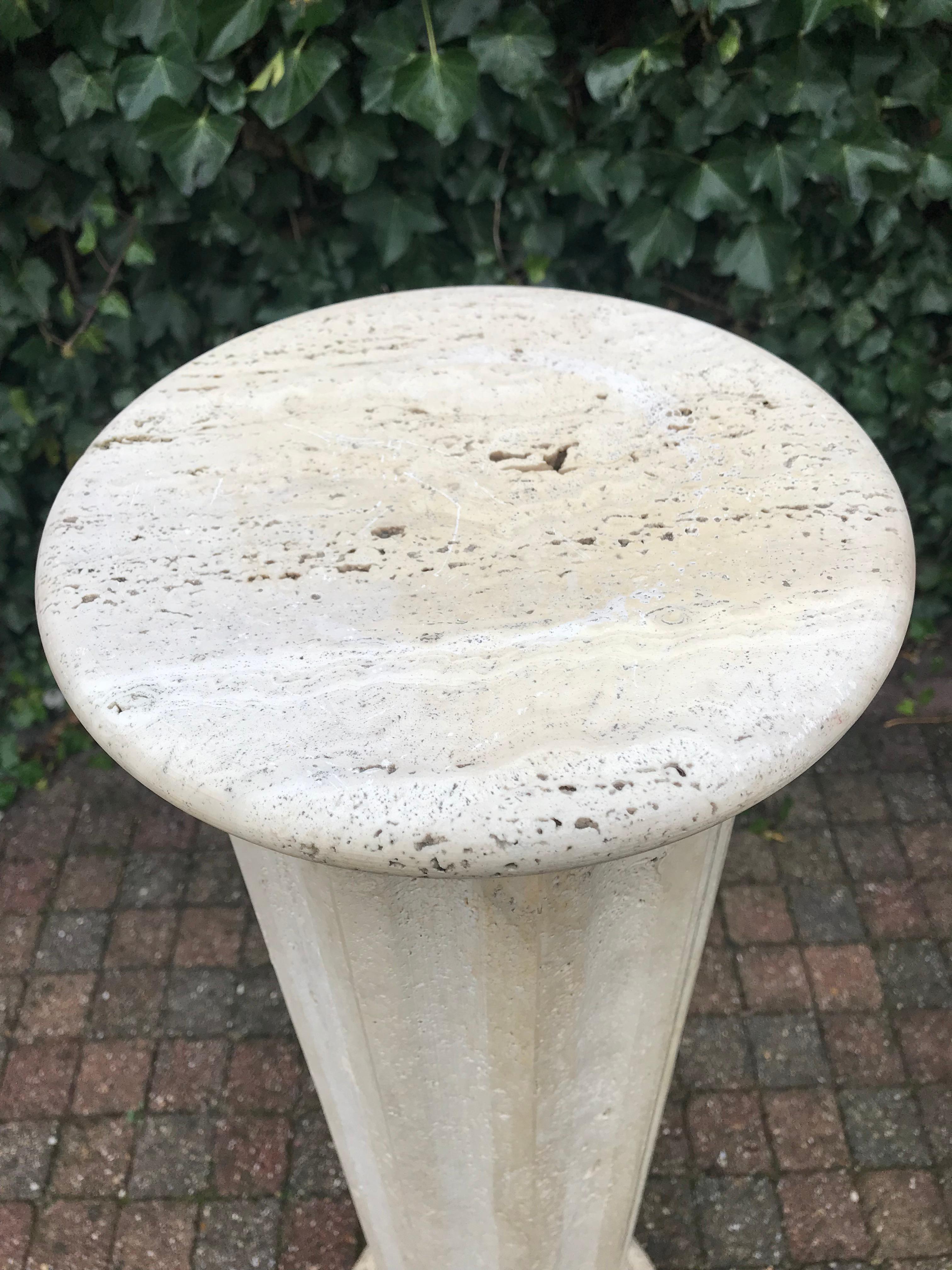 Classical Roman Stylish & Classical Design, Italian Travertine Marble Column / Pedestal Stand