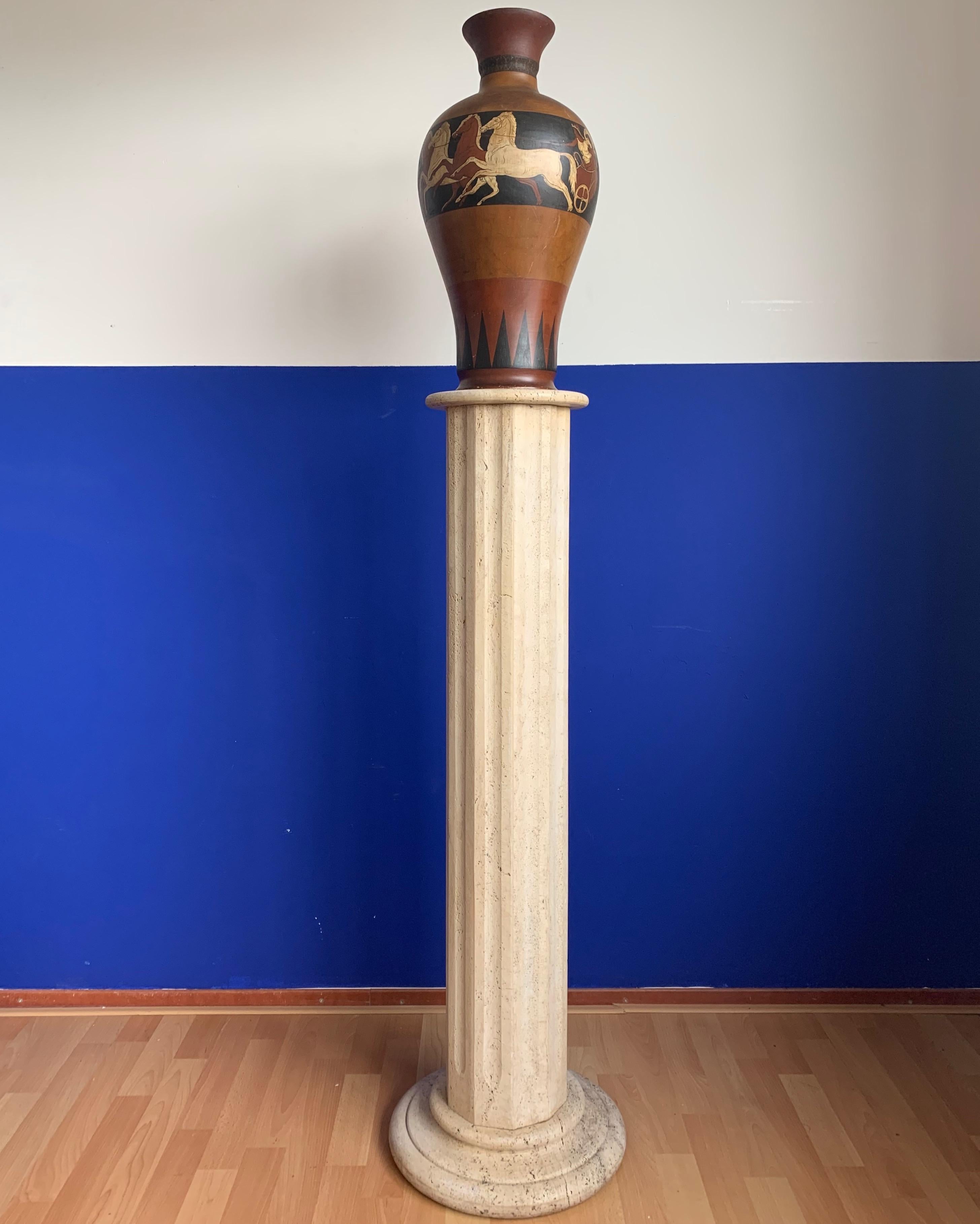Stylish & Classical Design, Italian Travertine Marble Column / Pedestal Stand 1
