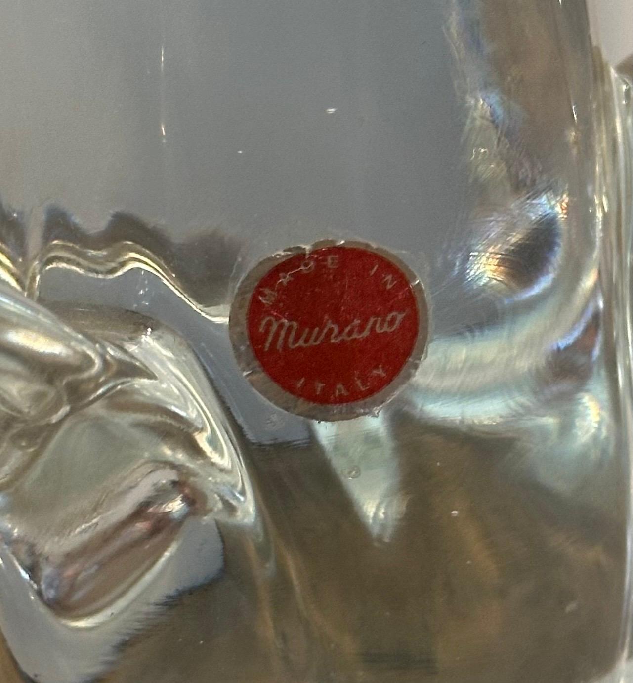 Elegante scultura in vetro di Murano con cacatua o uccello, anni '60 circa in vendita 2