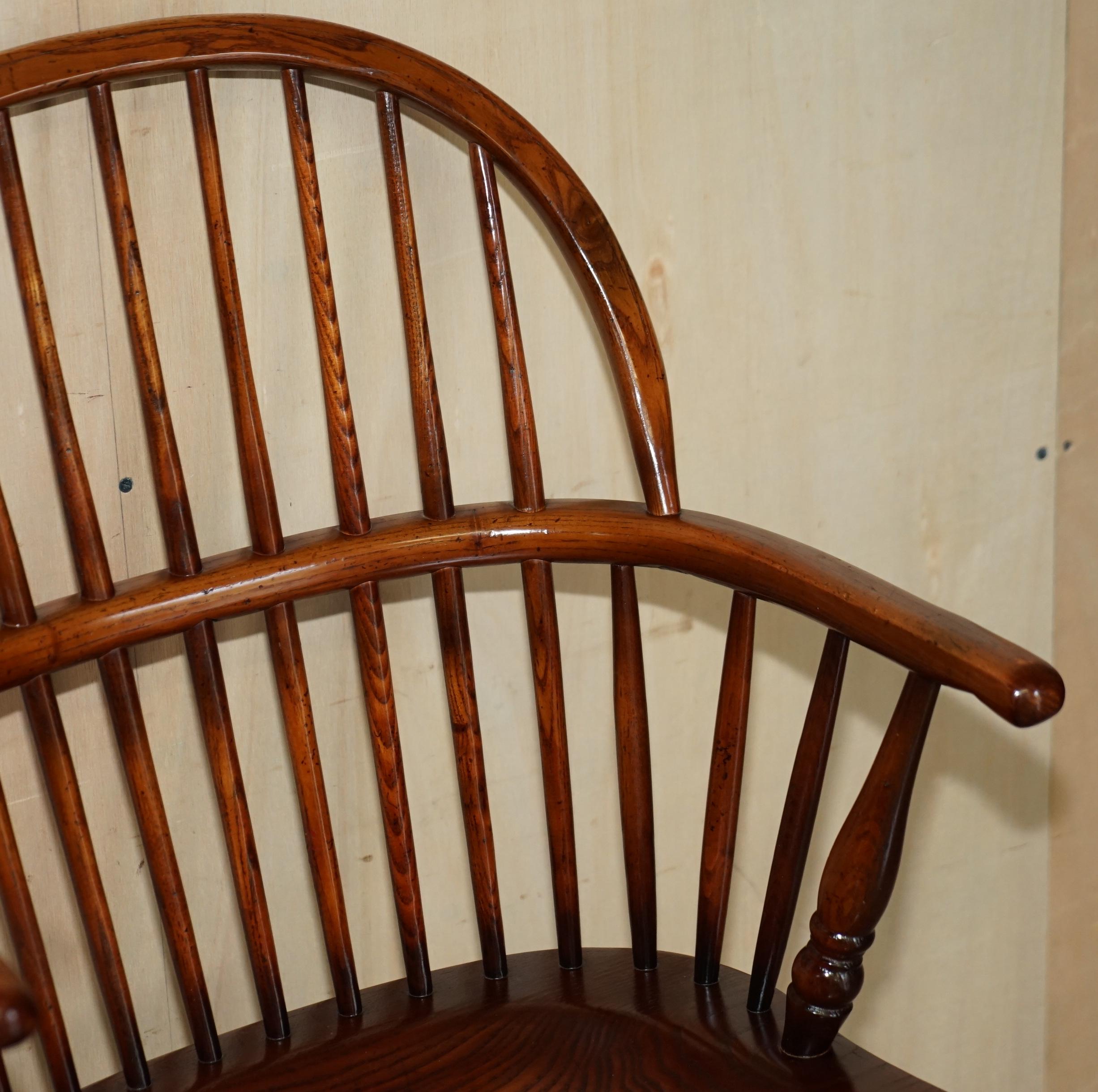 Stylish Comfortable Antique Pair of Winsor Swivel Bar Kitchen Stool Armchairs 7