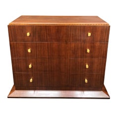 Stylish Commode With Ivory Bakelite Handles In The Manner Of Rhulmann