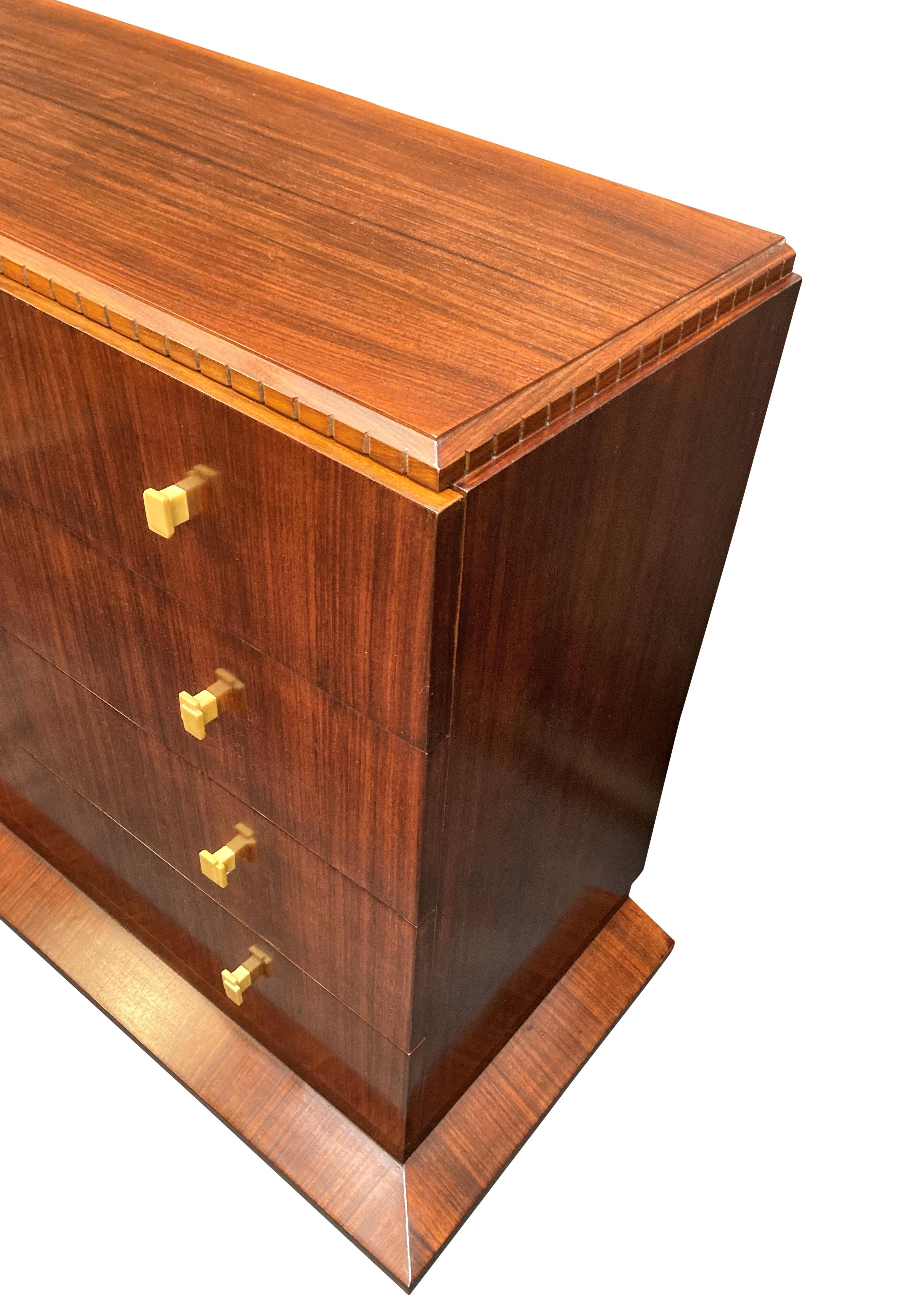 Stylish Commode With Ivory Bakelite Handles In The Manner Of Rhulmann For Sale 1
