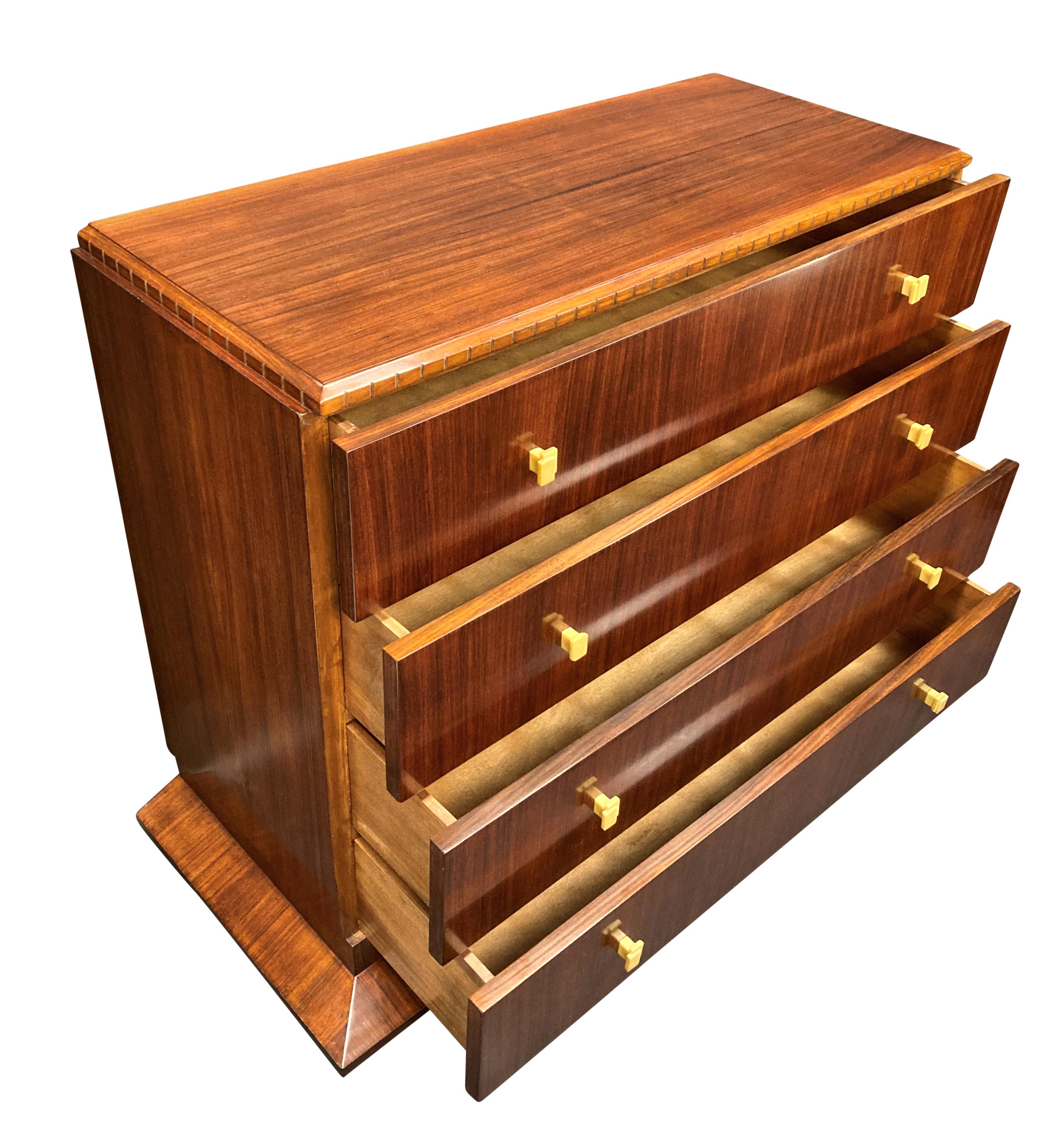 Stylish Commode With Ivory Bakelite Handles In The Manner Of Rhulmann For Sale 2
