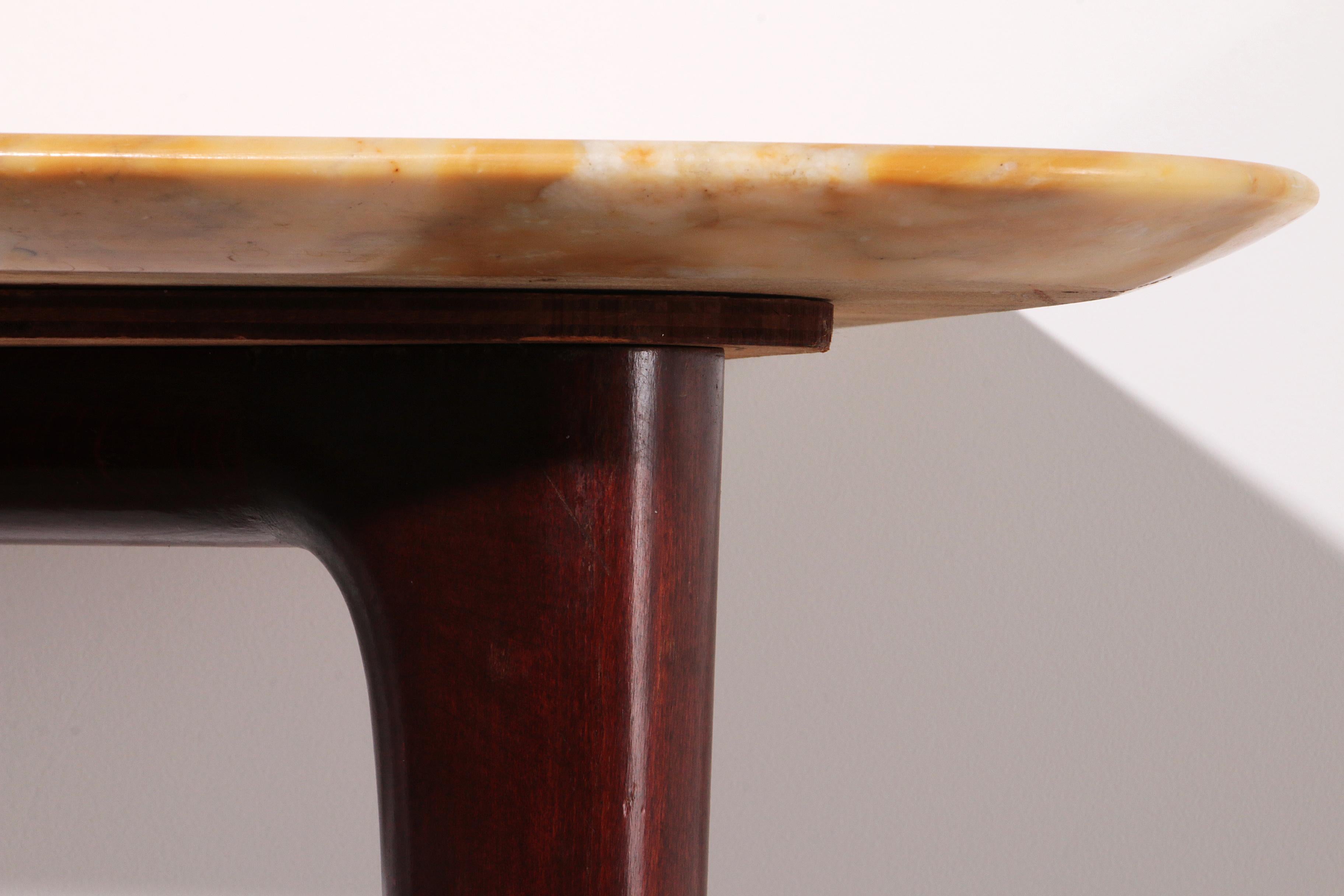 Stylish Console with Mustard Veined Marble Top by Ezio Minotti 5