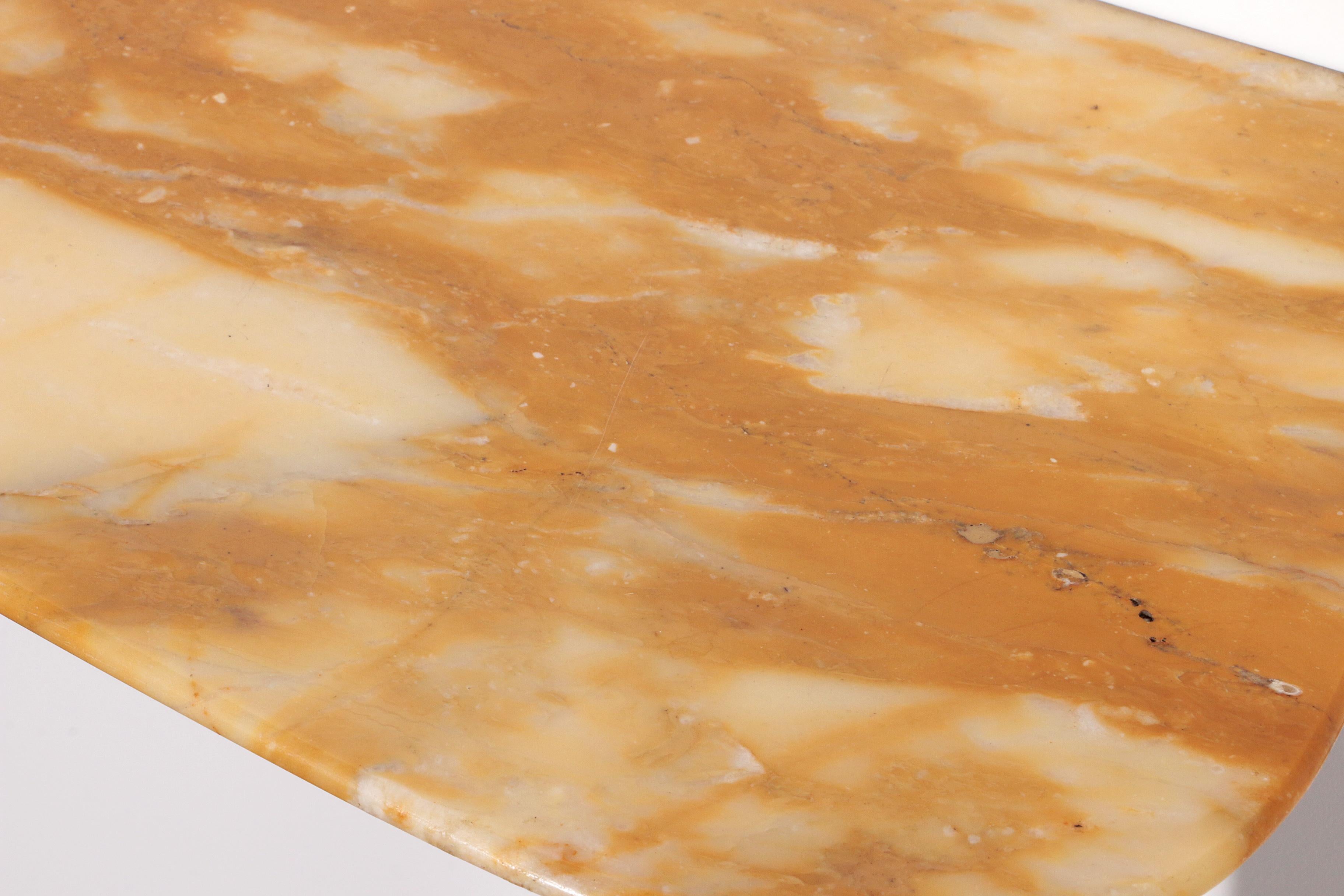 Stylish Console with Mustard Veined Marble Top by Ezio Minotti 6