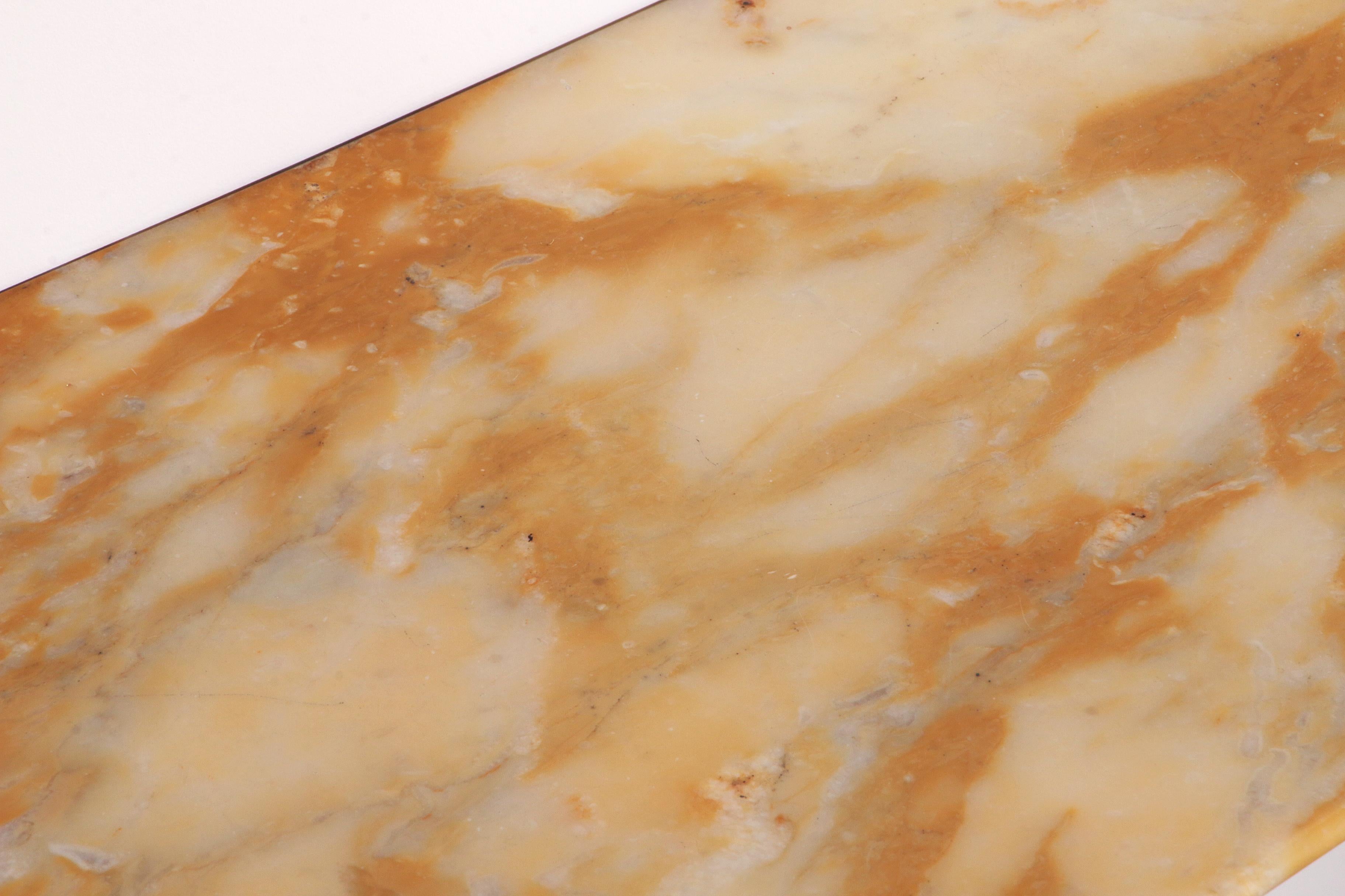 Mid-20th Century Stylish Console with Mustard Veined Marble Top by Ezio Minotti