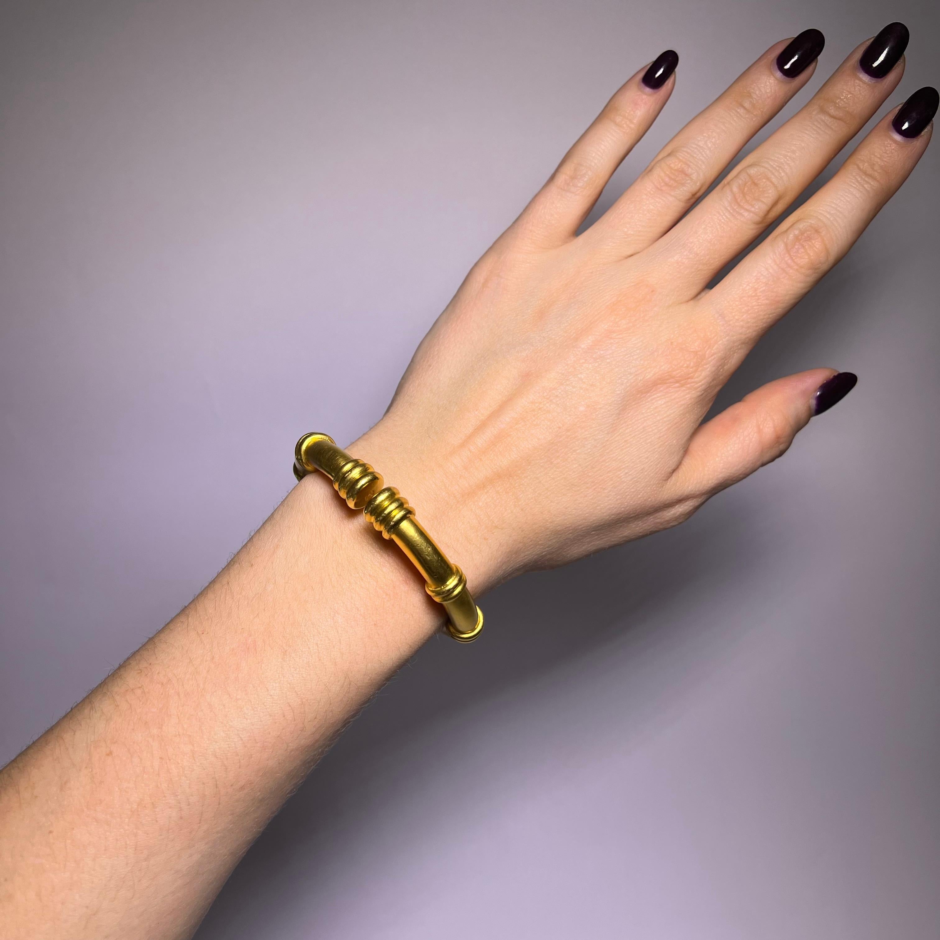Artist Stylish Cuff Bracelet in 18 Karat Yellow Gold by Ilias Lalaounis