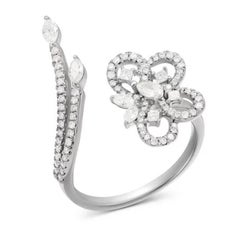 Stylish Diamond Flower Elegant Ring for Her 18 K Gold
