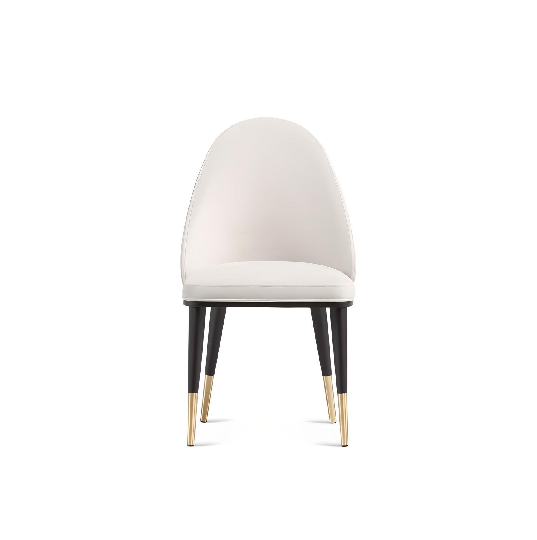 Stilvoller Esszimmerstuhl mit abgerundeter gepolsterter Rückenlehne (Moderne) im Angebot