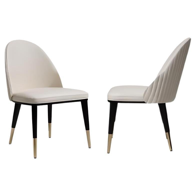 Stylish Dining Chair with Rounded Upholstered Back